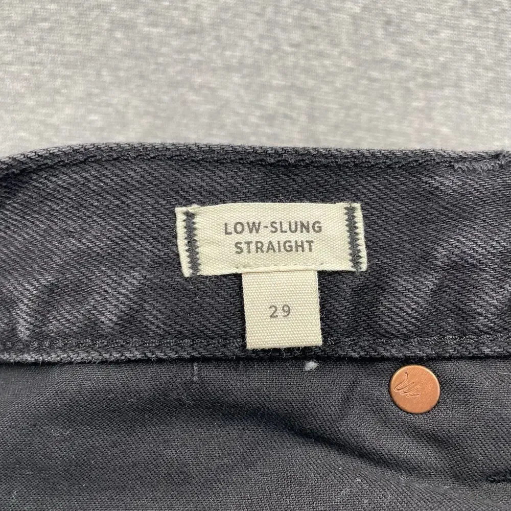 Madewell Jeans Womens 29 Black Low-Slung Straight Slouchy Denim Kent Wash Drapey